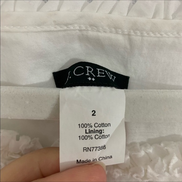 J. Crew Ruffle Shift Dress Size 2 White - Picture 4 of 5
